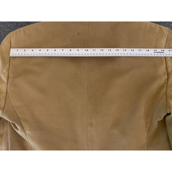 Chaps Mens 44L Tan Vegan Suede Blazer Two-Button Sport Coat Fall Academia Jacket - Picture 13 of 16